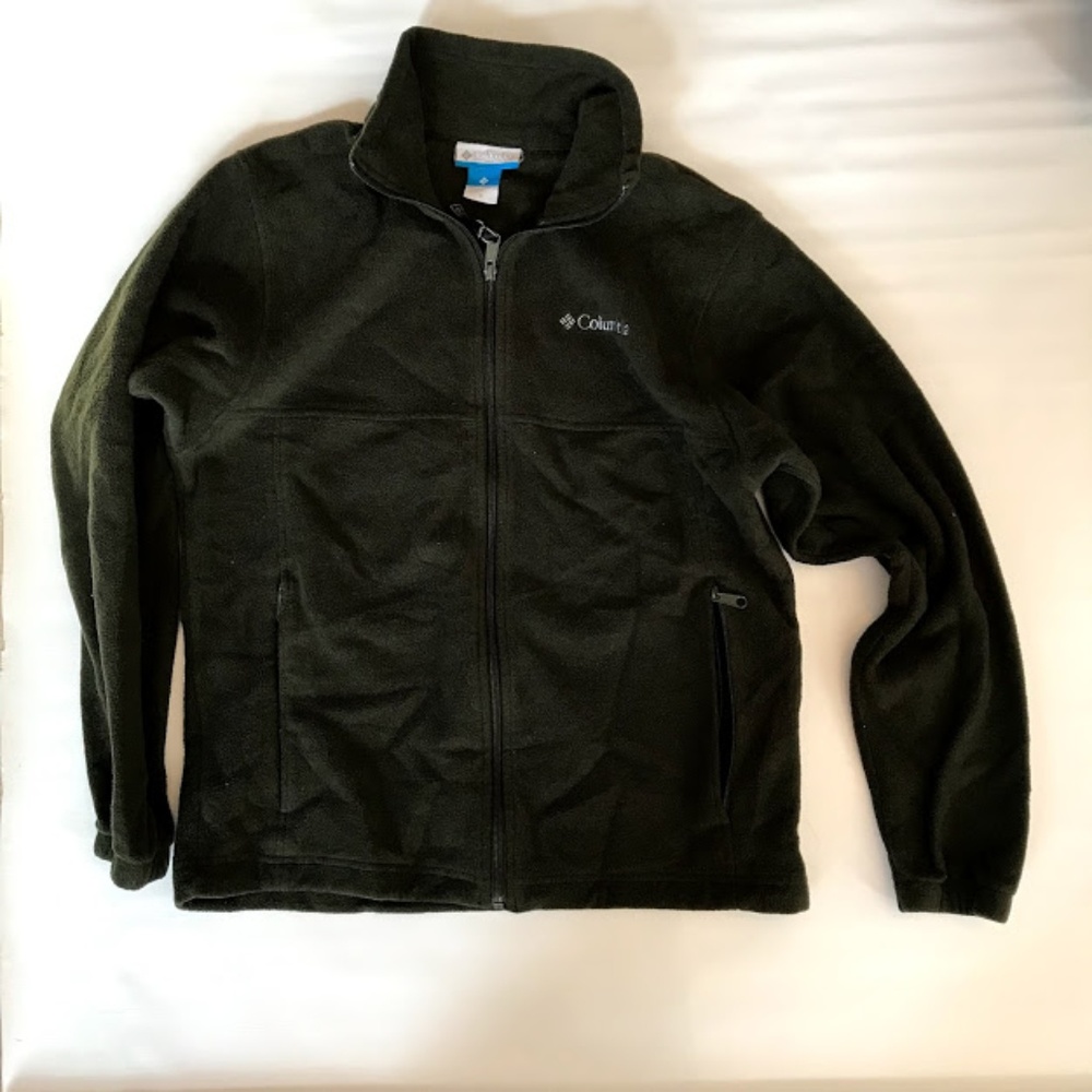 COLUMBIA FLEECE FULL-ZIP FOREST GREEN JACKET SMALL